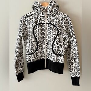 RARE Lululemon Scuba Hoodie Black Lace Print | Size 6 | Streetwear Y2K
